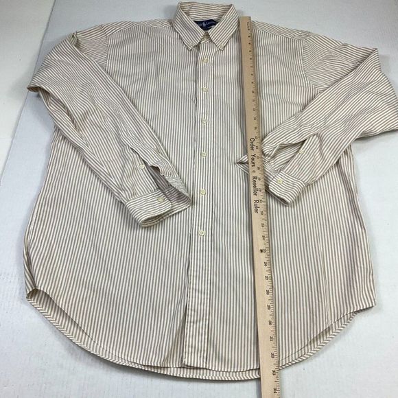 Ralph Lauren Mens Yarmouth Cotton Button Dress Shirt Striped Long Sleeve 16-35 - Picture 5 of 10